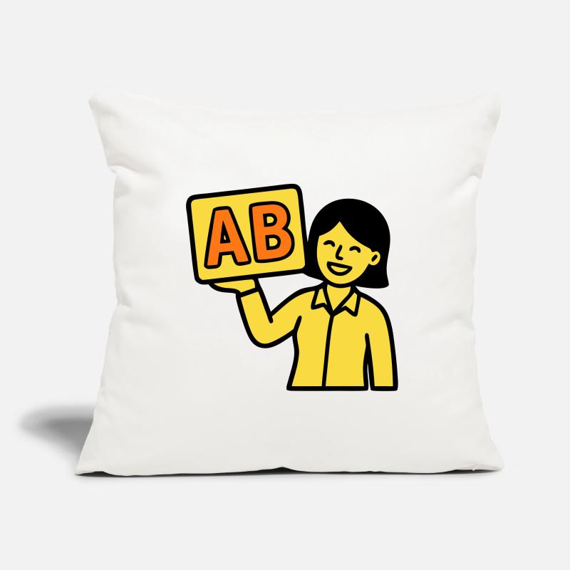 Lehrerin Grundschule ABC Vektor Sofakissenbezug 45 x 45 cm