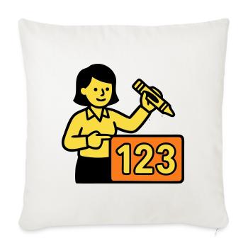 Enseignant Math 123 School - Housse de coussin décorative 45 x 45 cm - blanc nature - Devant