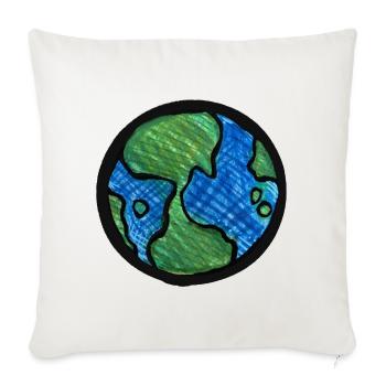 Earth Globe Aquarell - Sofakissenbezug 45 x 45 cm - Naturweiß  - Vorne