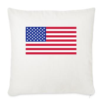 États-Unis - Housse de coussin décorative 45 x 45 cm - blanc nature - Devant