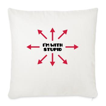 I'm with stupid :) (V) - Housse de coussin décorative 45 x 45 cm - blanc nature - Devant