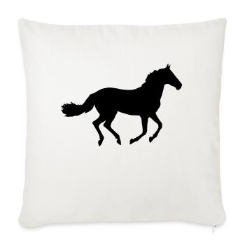 Cheval - Housse de coussin décorative 45 x 45 cm - blanc nature - Devant