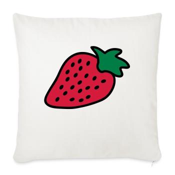 strawberry - Sofa pillowcase 17,3'' x 17,3'' (45 x 45 cm) - natural white - Front