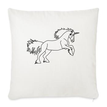 DAS Einhorn - Sofakissenbezug 45 x 45 cm - Naturweiß  - Vorne