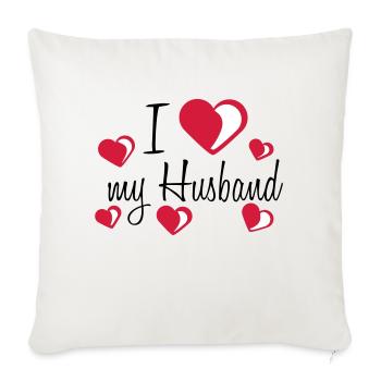 i love my worlds greatest meilleur mari husband t - Housse de coussin décorative 45 x 45 cm - blanc nature - Devant