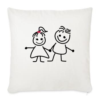 gret und fred - Sofakissenbezug 45 x 45 cm - Naturweiß  - Vorne