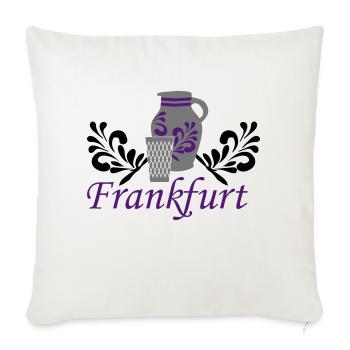 Frankfurt - Bembel - Geripptes - Sofakissenbezug 45 x 45 cm - Naturweiß  - Vorne