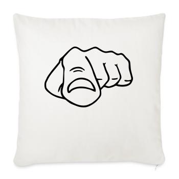pointing finger - Sofa pillowcase 17,3'' x 17,3'' (45 x 45 cm) - natural white - Front