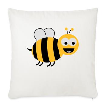 Funny Sweet Bee - Housse de coussin décorative 45 x 45 cm - blanc nature - Devant