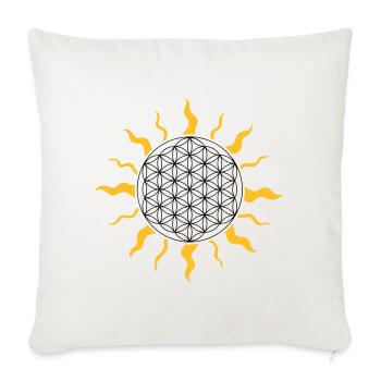 The flower of life with sun, sunbeams - Sofa pillowcase 17,3'' x 17,3'' (45 x 45 cm) - natural white - Front