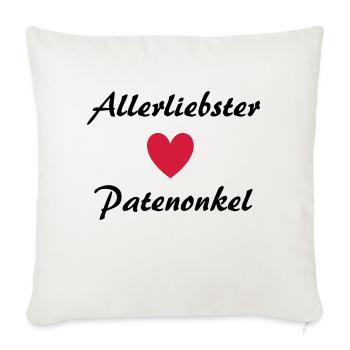 Allerliebster Patenonkel - Sofakissenbezug 45 x 45 cm - Naturweiß  - Vorne