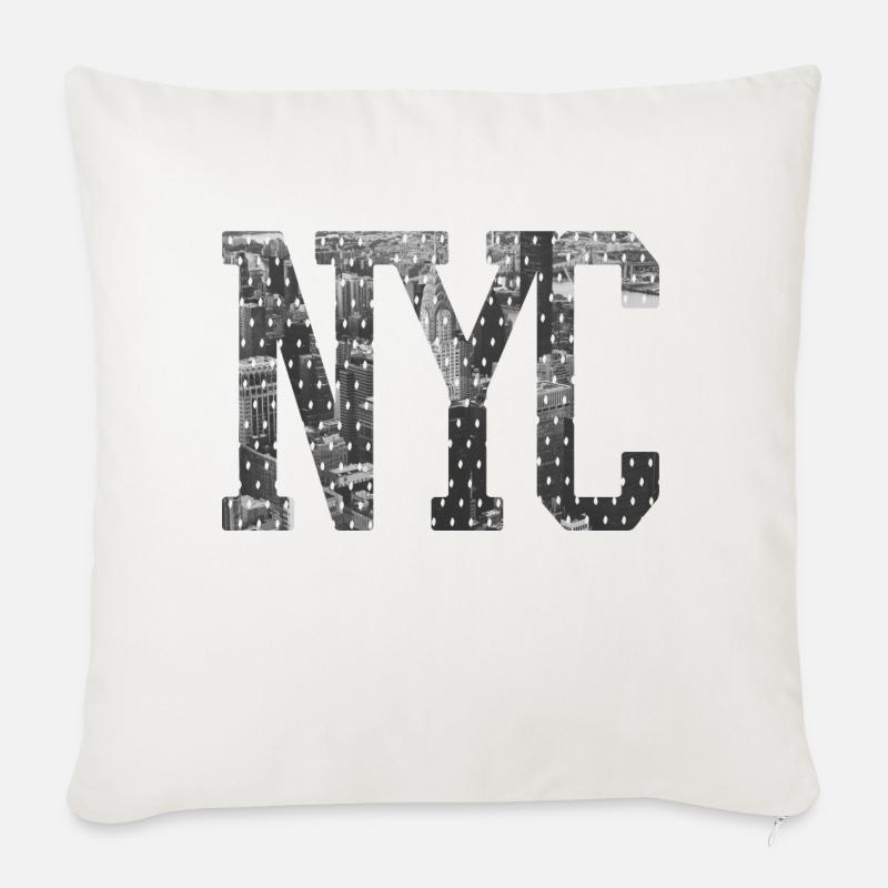 NYC - Sofakissenbezug 45 x 45 cm - Naturweiß