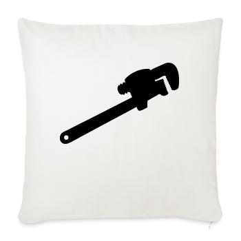 clé à molette outil de mécanicien , plombier - Housse de coussin décorative 45 x 45 cm - blanc nature - Devant