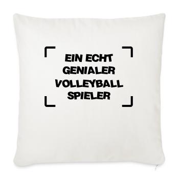 Volleyball / Volleyballspieler / Volleyballer - Sofakissenbezug 45 x 45 cm - Naturweiß  - Vorne
