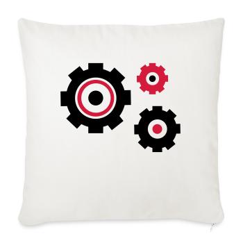 zahnraeder_2 - Housse de coussin décorative 45 x 45 cm - blanc nature - Devant