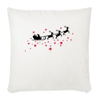 Christkind mit Schlitten am Sternenhimmel - Sofakissenbezug 45 x 45 cm - Naturweiß  - Vorne