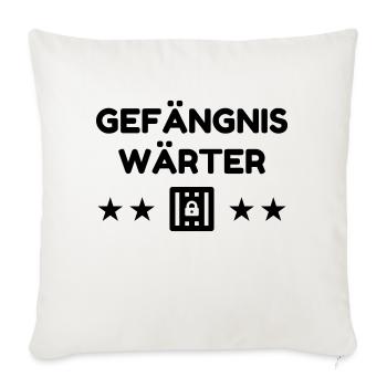 gardien de prison / surveillant / police / juge - Housse de coussin décorative 45 x 45 cm - blanc nature - Devant