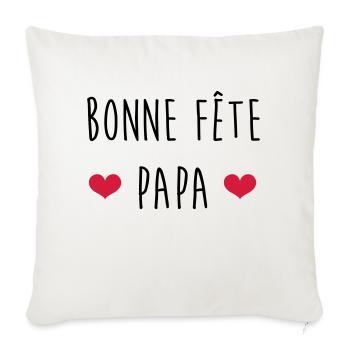 Papa Fête des Pères Naissance Bébé Anniversaire - Housse de coussin décorative 45 x 45 cm - blanc nature - Devant