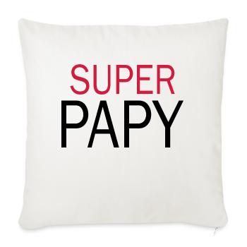 Super Papy - Grandpa Tshirt - Sofa pillowcase 17,3'' x 17,3'' (45 x 45 cm) - natural white - Front