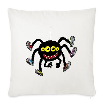 Spider in multicolored shoes - Sofa pillowcase 17,3'' x 17,3'' (45 x 45 cm) - natural white - Front