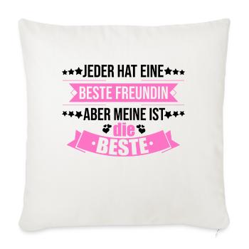 Beste Freundin - Sofakissenbezug 45 x 45 cm - Naturweiß  - Vorne