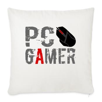 PC Gamer Maus Gaming Zocken - Sofakissenbezug 45 x 45 cm - Naturweiß  - Vorne