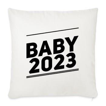 Baby 2023 - Sofakissenbezug 45 x 45 cm - Naturweiß  - Vorne