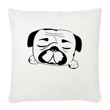 Sleeping Pug Dog Funny Dog Owners - Sofa pillowcase 17,3'' x 17,3'' (45 x 45 cm) - natural white - Front