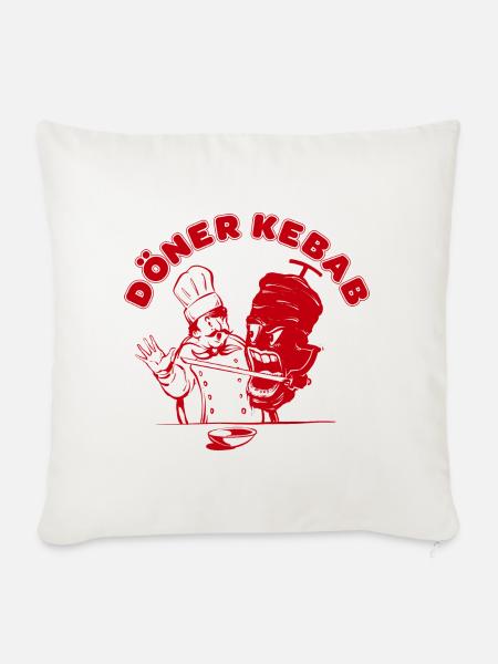 Döner Kebab - Sofakissenbezug 45 x 45 cm - Naturweiß