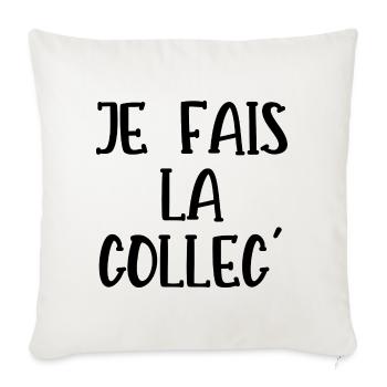 je fais la collec - Housse de coussin décorative 45 x 45 cm - blanc nature - Devant
