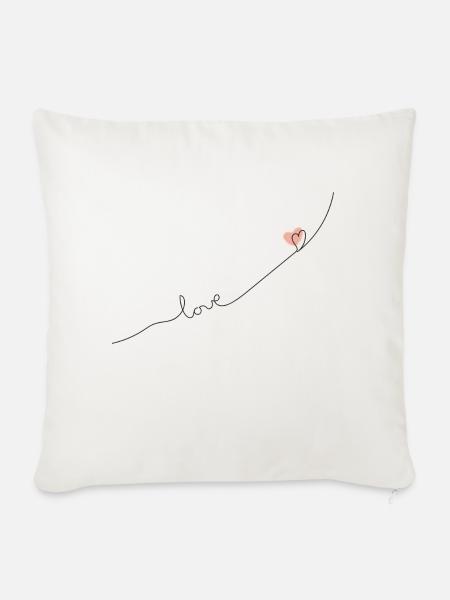 Love - Sofakissenbezug 45 x 45 cm - Naturweiß 