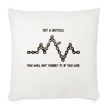 Get a Bicycle - Sofa pillowcase 17,3'' x 17,3'' (45 x 45 cm) - natural white - Front