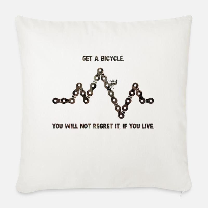 Get a Bicycle - Sofa pillowcase 17,3'' x 17,3'' (45 x 45 cm) - natural white