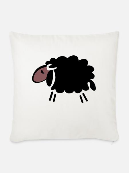 Mouton noir - Housse de coussin décorative 45 x 45 cm - blanc nature