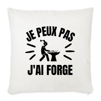 je peux pas j'ai forge - Housse de coussin décorative 45 x 45 cm - blanc nature - Devant