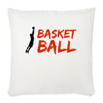 Silhouette de basket-ball - Housse de coussin décorative 45 x 45 cm - blanc nature - Devant