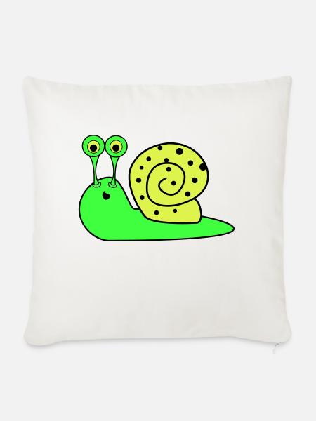 schnecke funny - Sofakissenbezug 45 x 45 cm - Naturweiß 