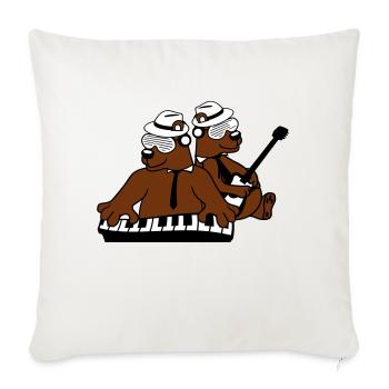 2 Bear Brown Bear Keyboard Piano Guitar Band Team - Sofa pillowcase 17,3'' x 17,3'' (45 x 45 cm) - natural white - Front