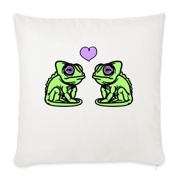 L’amour caméléon - Housse de coussin décorative 45 x 45 cm - blanc nature - Devant