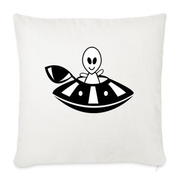 OVNI extraterrestre - Housse de coussin décorative 45 x 45 cm - blanc nature - Devant