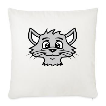 Pretty Cat Looking Happy Cheerful Smiling - Sofa pillowcase 17,3'' x 17,3'' (45 x 45 cm) - natural white - Front