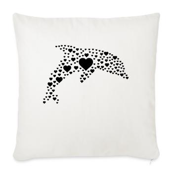 Dolphin Hearts - Sofa pillowcase 17,3'' x 17,3'' (45 x 45 cm) - natural white - Front