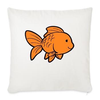 Poisson Poisson Rouge - Housse de coussin décorative 45 x 45 cm - blanc nature - Devant