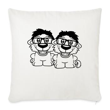 2 chiens nerds lunettes à monture de corne geeks bretelles intelligentes - Housse de coussin décorative 45 x 45 cm - blanc nature - Devant