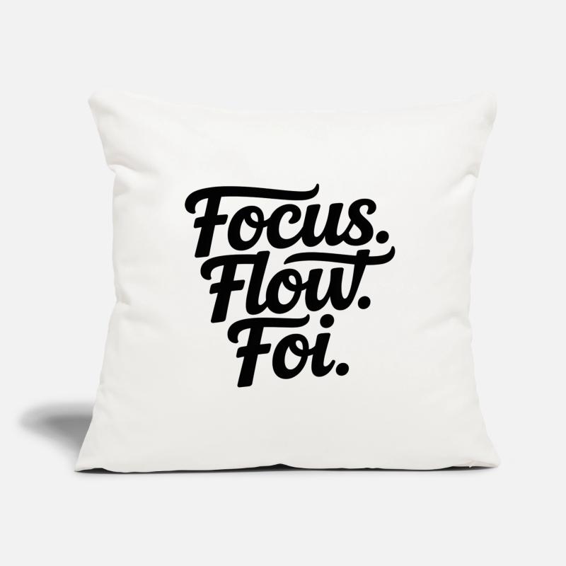 Focus Flow Fly Script Housse de coussin décorative 45 x 45 cm