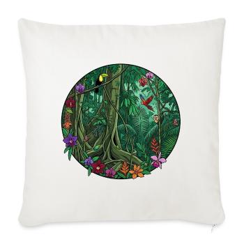 Tropical Jungle Circular Painting - Sofa pillowcase 17,3'' x 17,3'' (45 x 45 cm) - natural white - Front