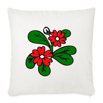  Blüten Fantasie - Sofakissenbezug 45 x 45 cm - Naturweiß  - Vorne