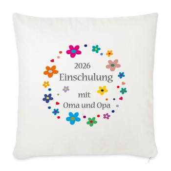Einschulung 2026  - Sofakissenbezug 45 x 45 cm - Naturweiß  - Vorne