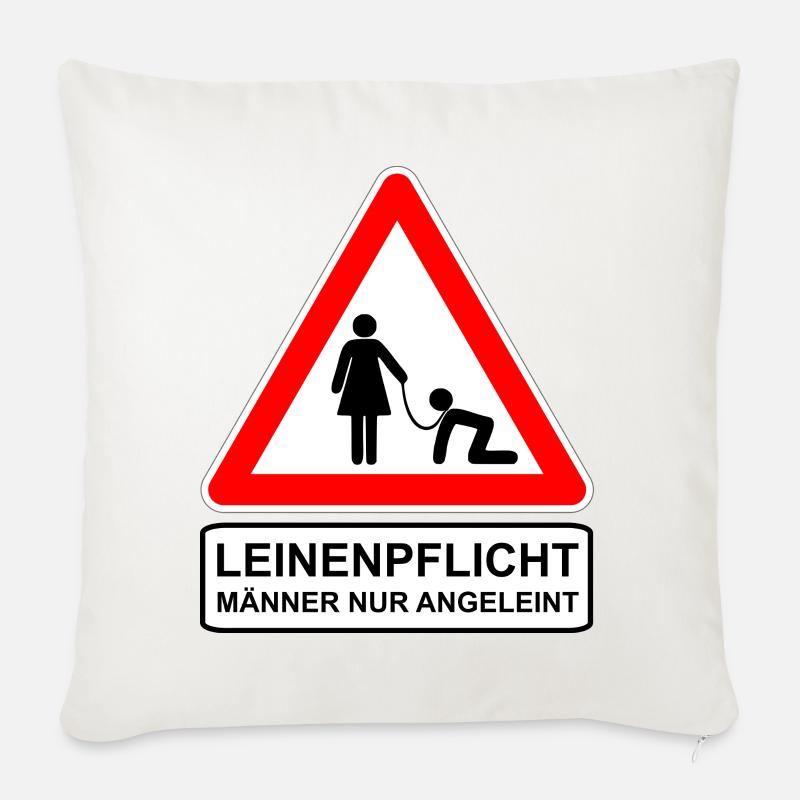 Leinenpflicht - Sofakissenbezug 45 x 45 cm - Naturweiß 