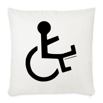 Wheelchair user with broken leg # - Sofa pillowcase 17,3'' x 17,3'' (45 x 45 cm) - natural white - Front